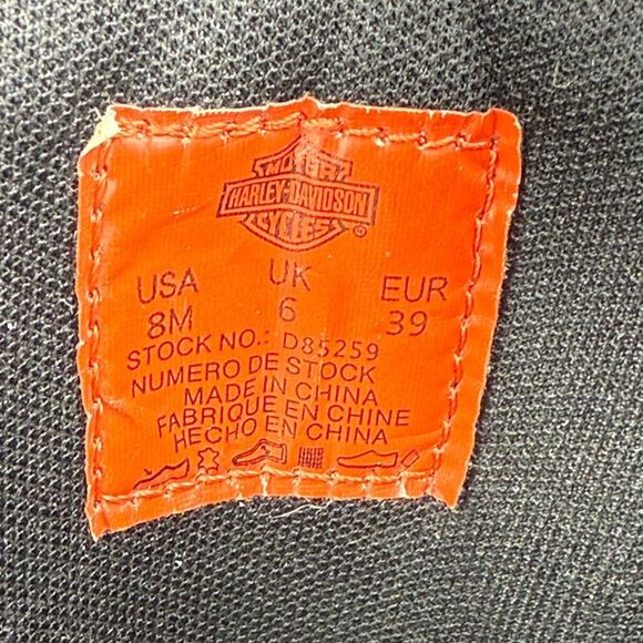 Harley-Davidson Jammie Women's Sz 8M Black Leather Buckle Zip Moto Boots D85259 - Picture 6 of 12